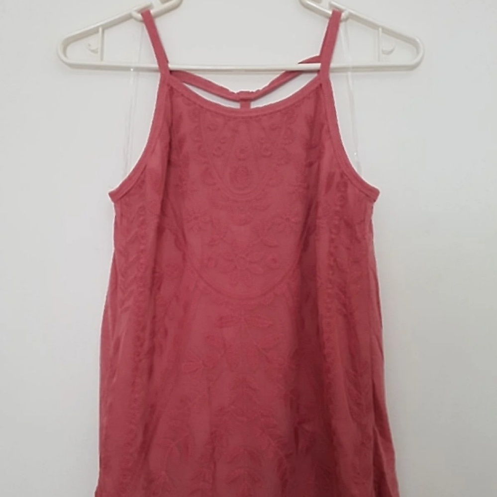 Rewind Dusty Rose Floral Lace Sleeveless Top